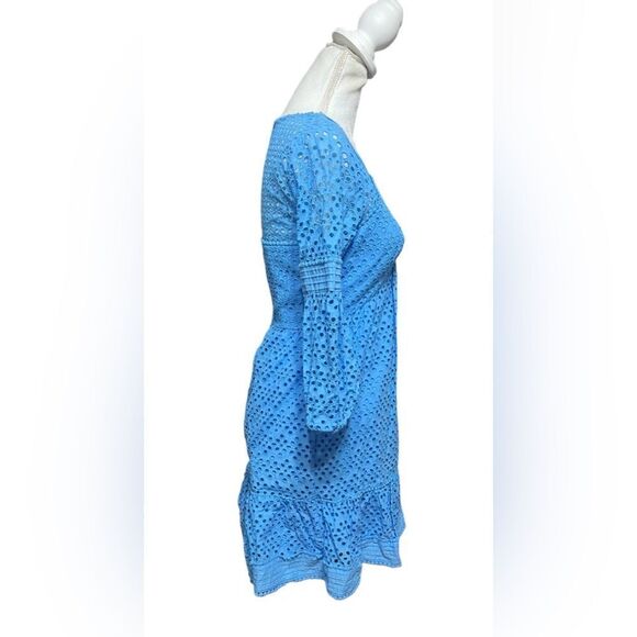 Lilly Pulitzer Zanzibar Blue Lucinda Eyelet Mini Dress - 0 - Picture 4 of 7